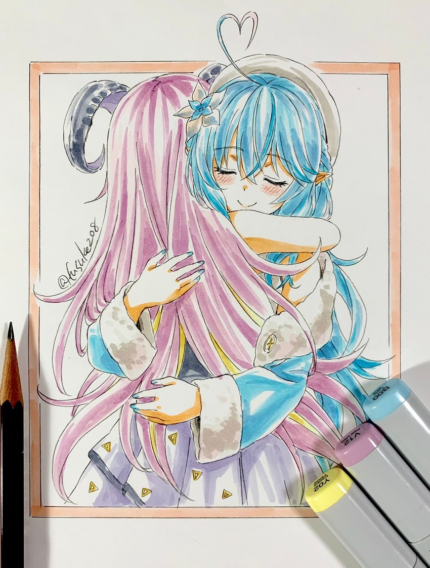 yukihana lamy and mano aloe (hololive) drawn by fuusuke_(fusuke208)
