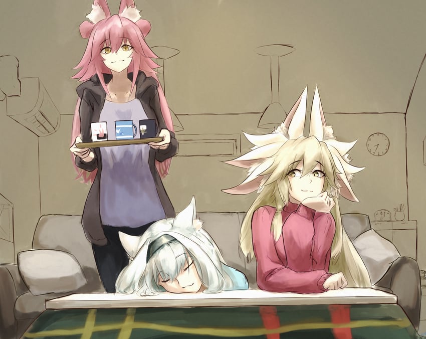 tamamo, koyanskaya, and dobrynya nikitich (fate and 1 more) drawn by fujigaya_seizo