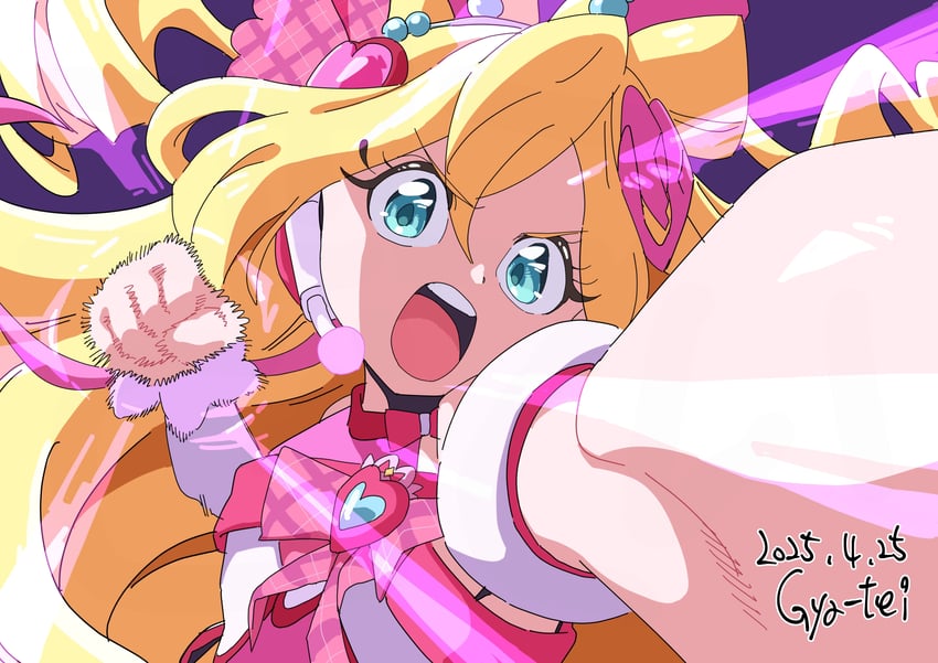 sakura uta and cure idol (precure and 1 more) drawn by gya-tei