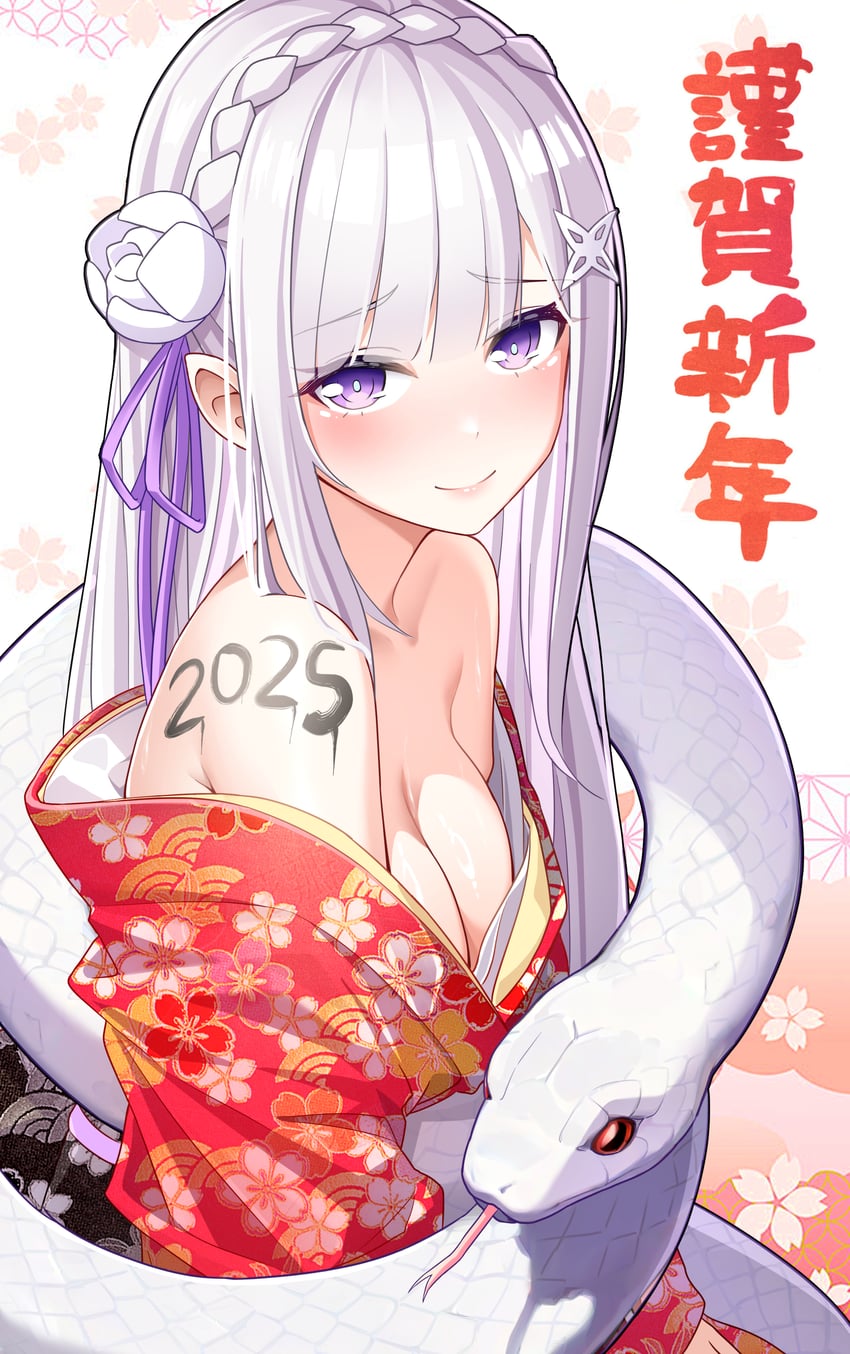 emilia (re:zero kara hajimeru isekai seikatsu) drawn by merueru