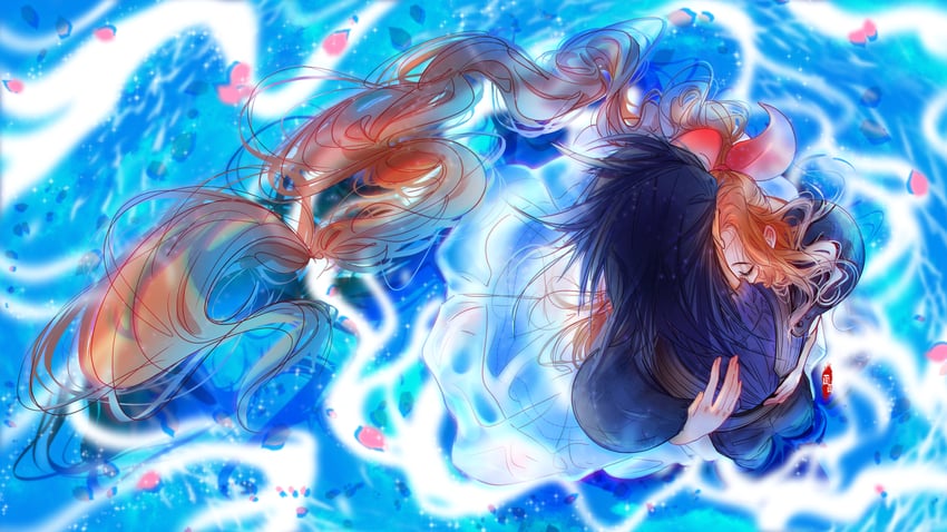 aerith gainsborough and zack fair (final fantasy and 3 more) drawn by mianmian741
