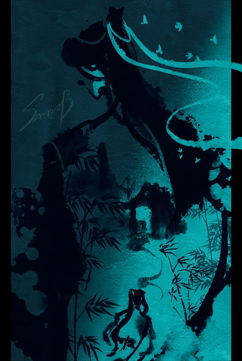 shen qingqiu and liu qingge (renzha fanpai zijiu xitong) drawn by sairusb