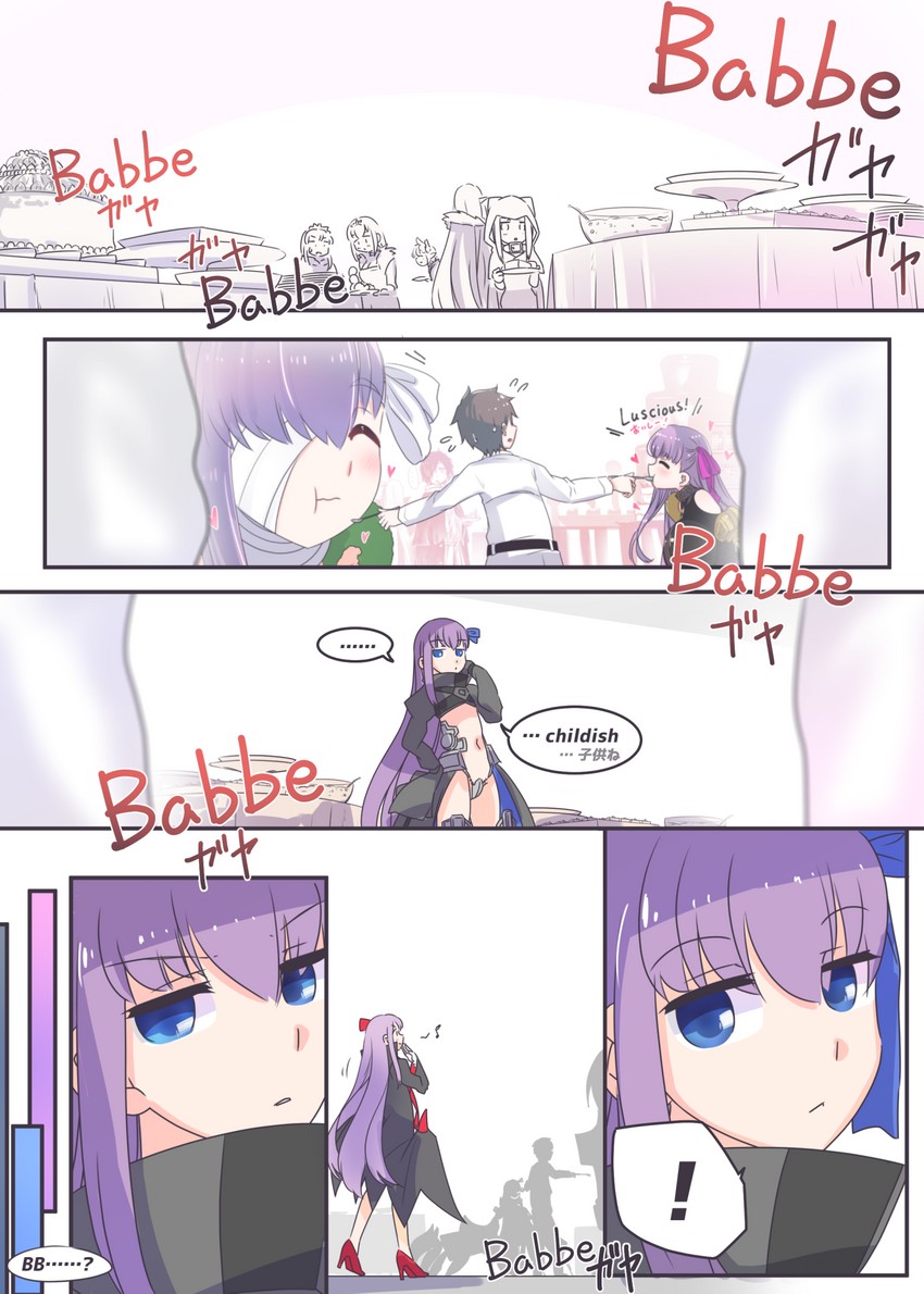 fujimaru ritsuka, bb, medusa, meltryllis, passionlip, and 3 more (fate and 1 more) drawn by mentaiko_mamire