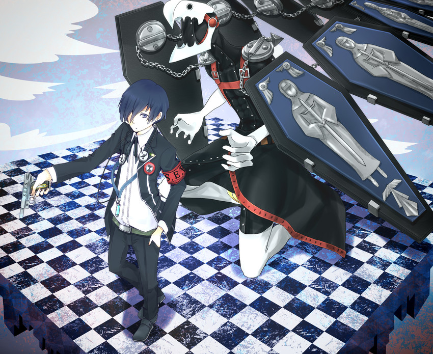 yuuki makoto and thanatos (persona and 1 more) drawn by mizuno_yuo