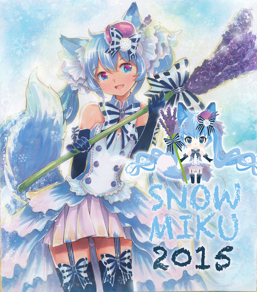 hatsune miku and yuki miku (vocaloid) drawn by mayo_riyo