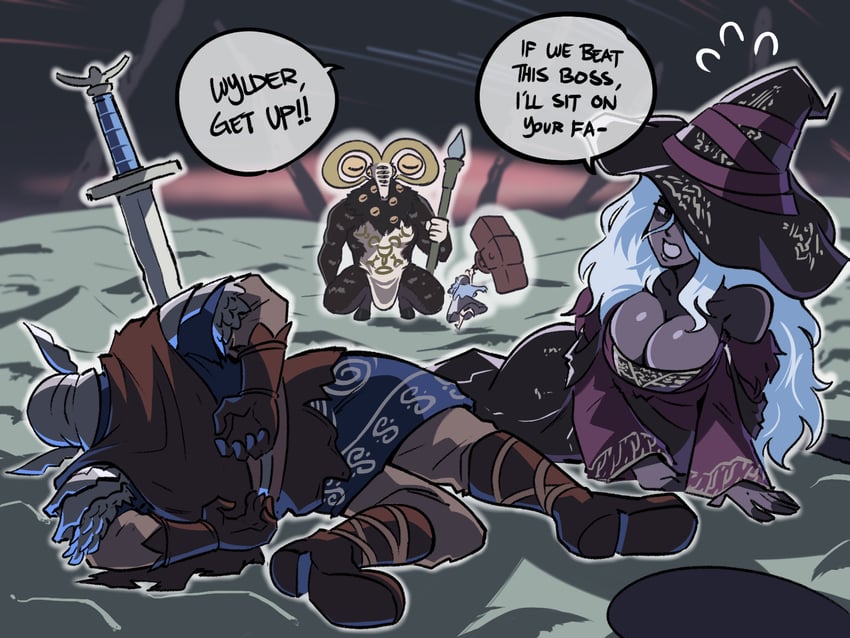 recluse, revenant, wylder, and libra (elden ring and 1 more) drawn by tina_fate