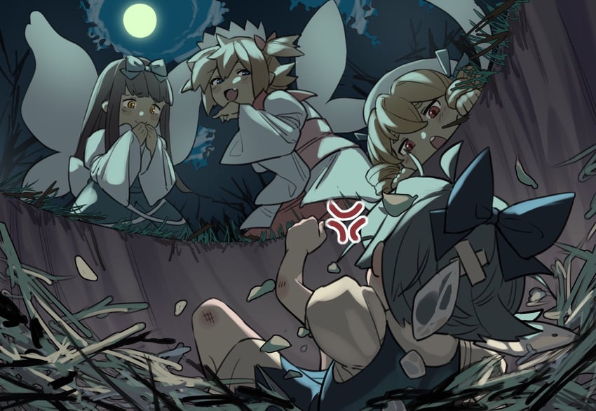 cirno, star sapphire, luna child, and sunny milk (touhou and 1 more) drawn by tuck_(tuck23978434)