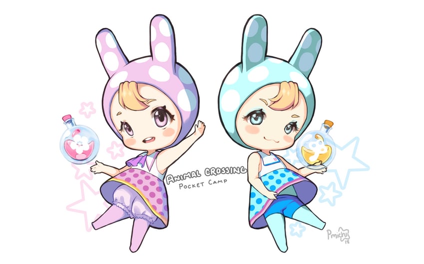 chrissy and francine (animal crossing) drawn by asagawa_mikan_(peachy_michi)