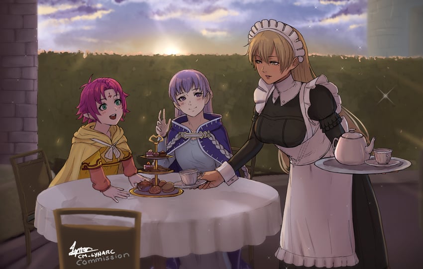 sophia, fae, and igrene (fire emblem and 2 more) drawn by lynarc