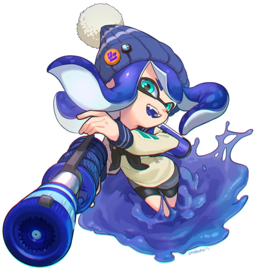 inkling player character and inkling girl (splatoon) drawn by otoboke-san