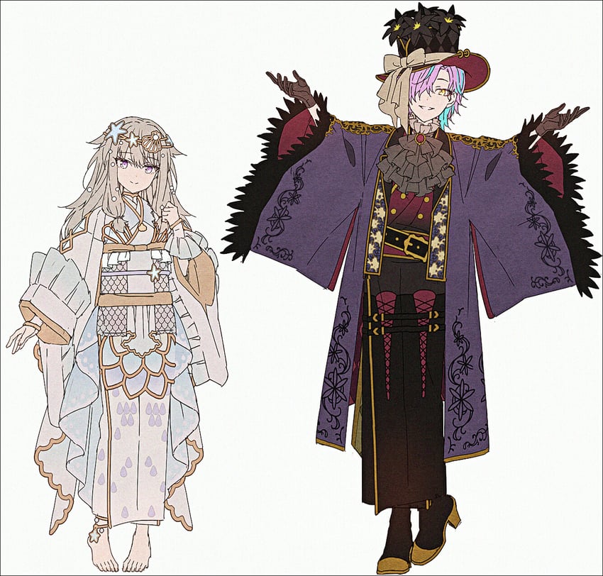 kusanagi nene and kamishiro rui (project sekai) drawn by hakusai_(tiahszld)