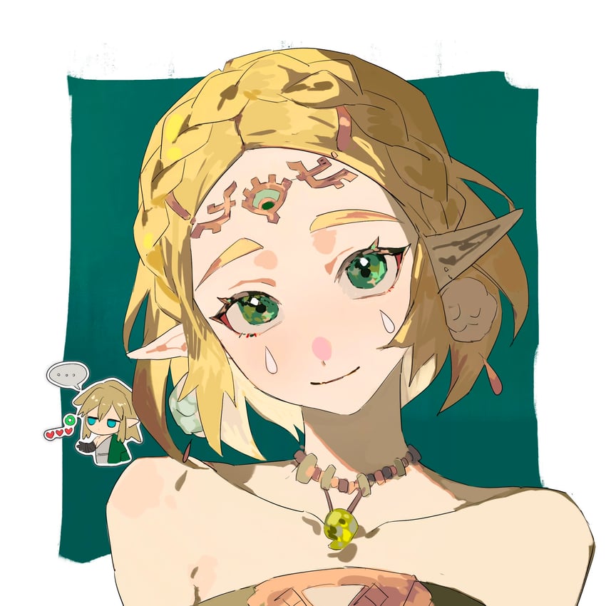 link and princess zelda (the legend of zelda and 1 more) drawn by ximi0910