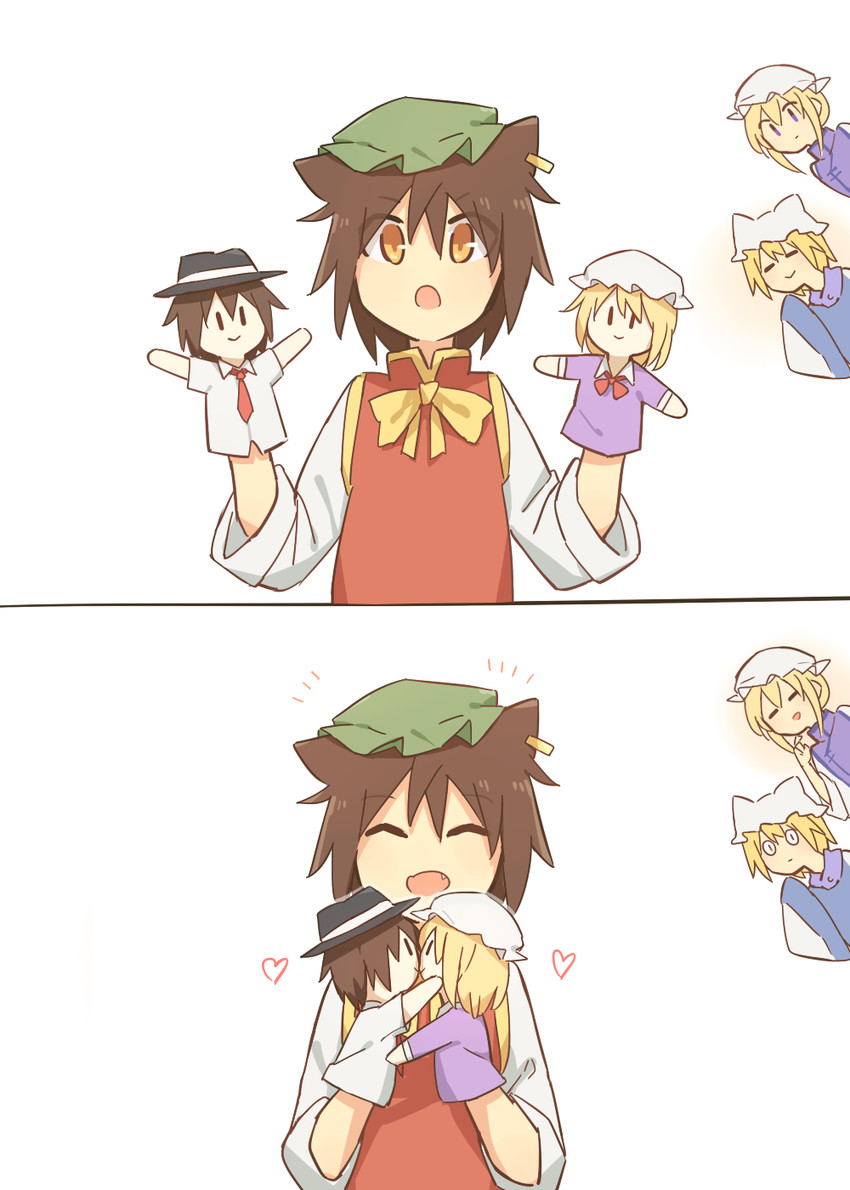yakumo yukari, yakumo ran, chen, usami renko, and maribel hearn (touhou) drawn by xinhao