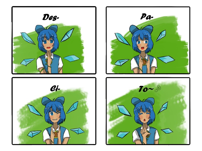 cirno and tanned cirno (touhou and 1 more) drawn by yogie-elkool