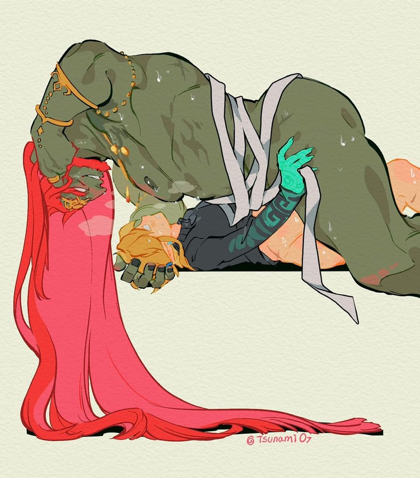 link and ganondorf (the legend of zelda and 1 more) drawn by tsunamio7