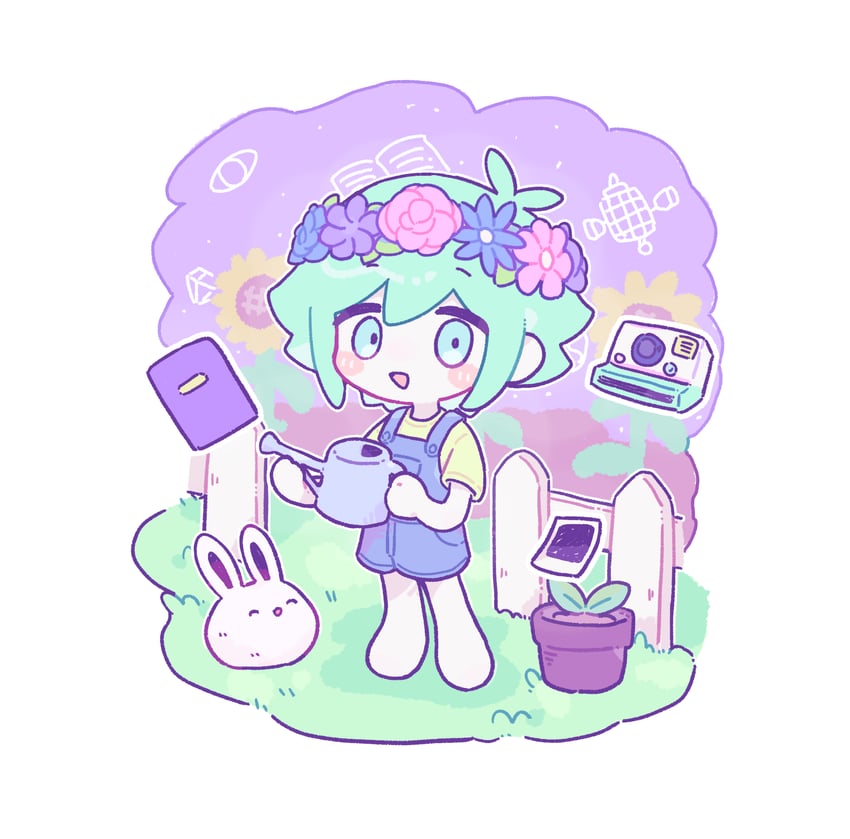 basil and forest bunny (omori) drawn by higiki