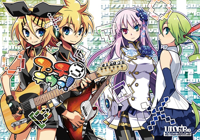 hatsune miku, kagamine rin, kagamine len, megurine luka, and nagisa (vocaloid and 6 more) drawn by negi_(ulog'be)