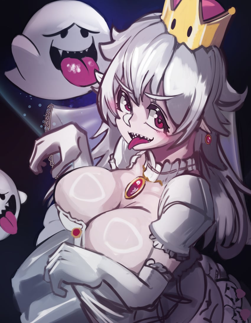 princess king boo and boo (mario and 2 more) drawn by moxydraws