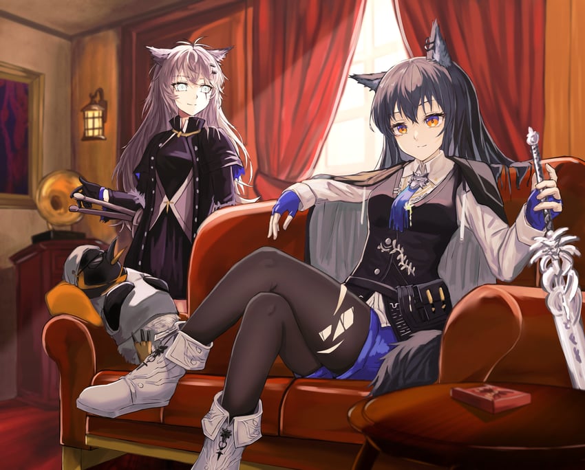 texas, lappland, texas the omertosa, and emperor (arknights) drawn by putcho