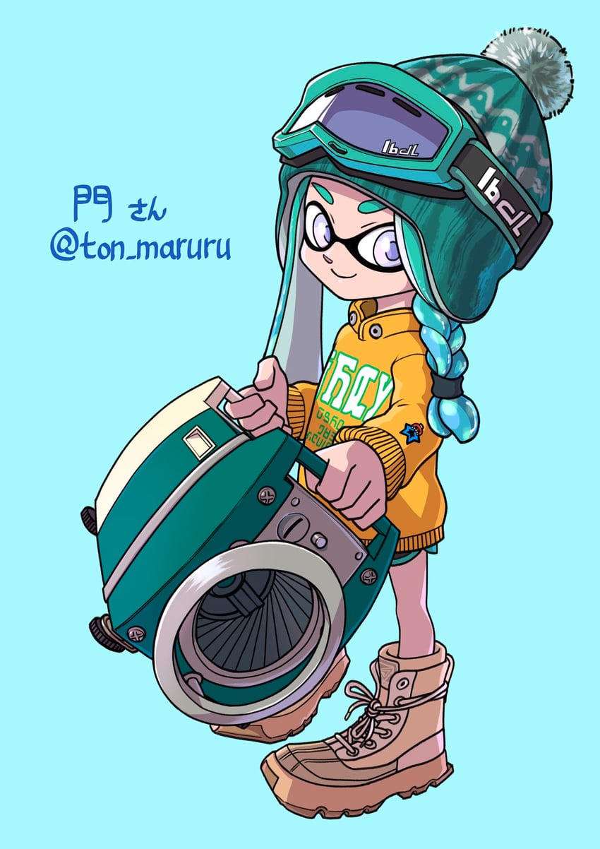 inkling player character and inkling girl (splatoon and 1 more) drawn by xdies_ds