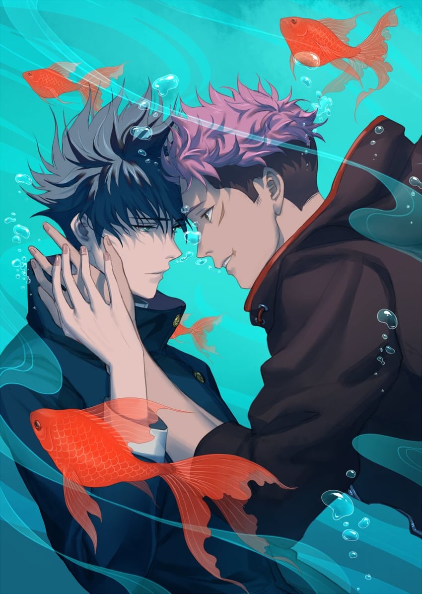 itadori yuuji and fushiguro megumi (jujutsu kaisen) drawn by eilinna