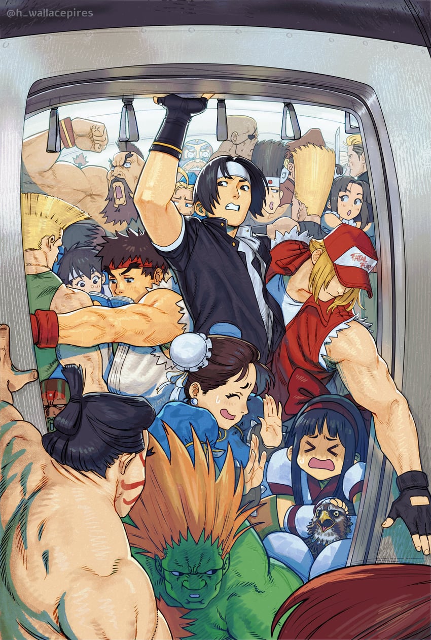chun-li, cammy white, shiranui mai, ryu, kasugano sakura, and 18 more (street fighter and 4 more) drawn by wallace_pires