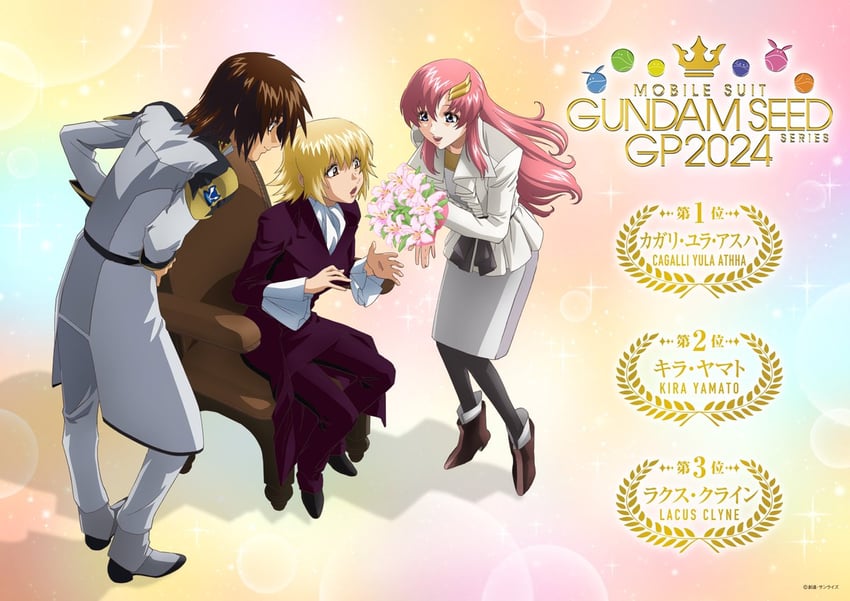 cagalli yula athha, lacus clyne, and kira yamato (gundam and 2 more)