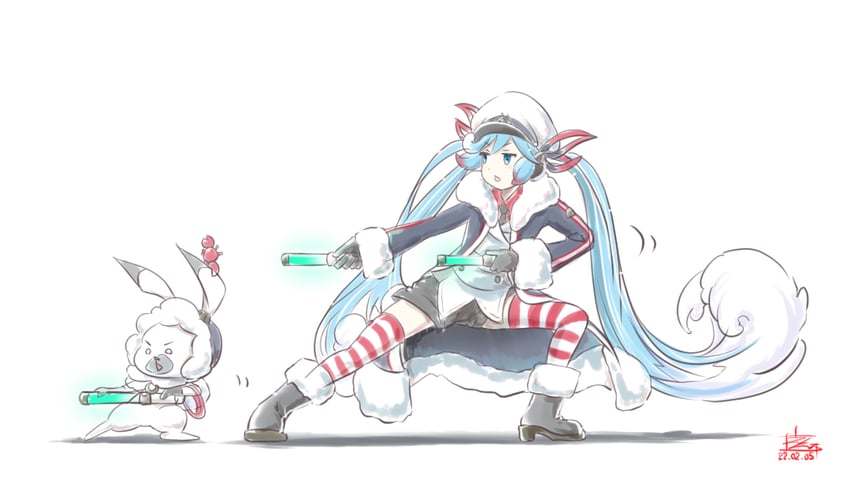 hatsune miku, yuki miku, and rabbit yukine (vocaloid) drawn by dec_madoka