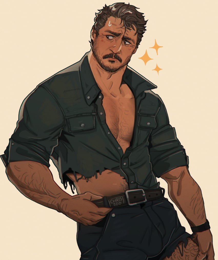 joel and pedro pascal (the last of us) drawn by chris_sdd