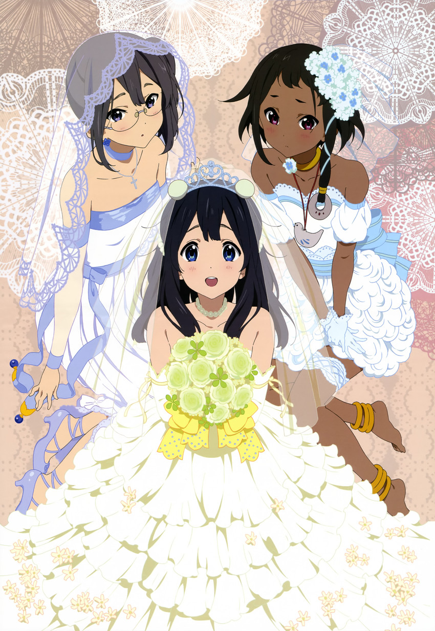 kitashirakawa tamako, asagiri shiori, and choi mochimazzui (tamako market and 1 more) drawn by kitamura_emi