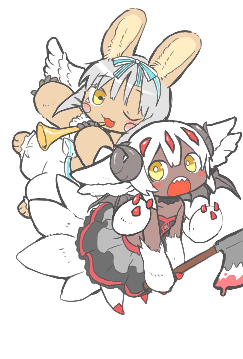 nanachi and faputa (made in abyss) drawn by mumu_yu_mu