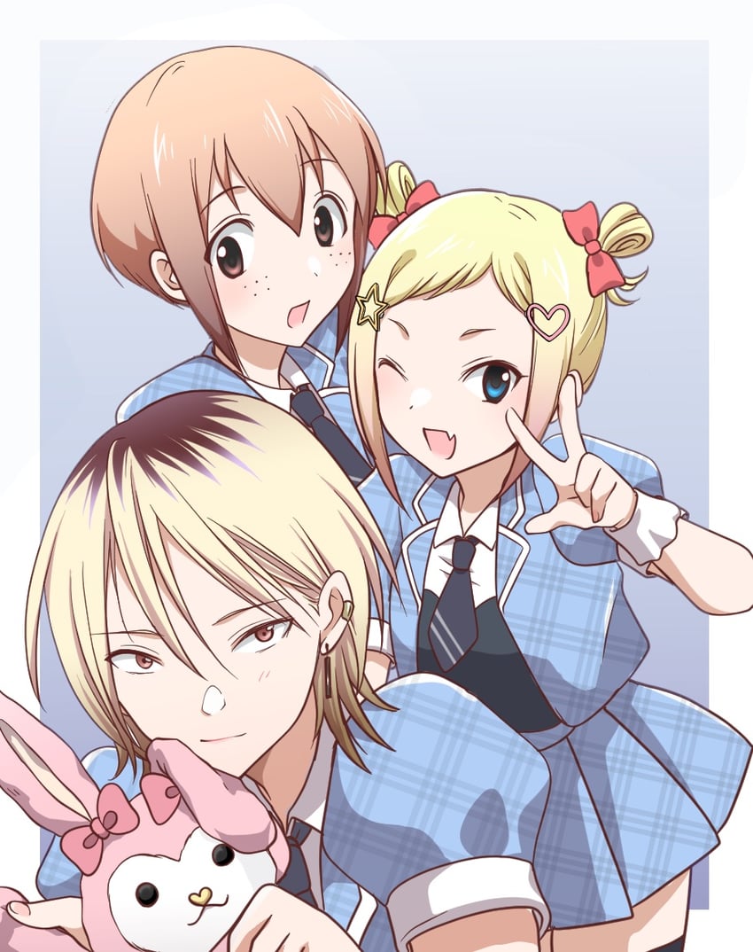 yoshida masaki, tanaka mako, and minami koharu (watashi ga motenai no wa dou kangaetemo omaera ga warui!) drawn by hikaru_(ofuton_at5)