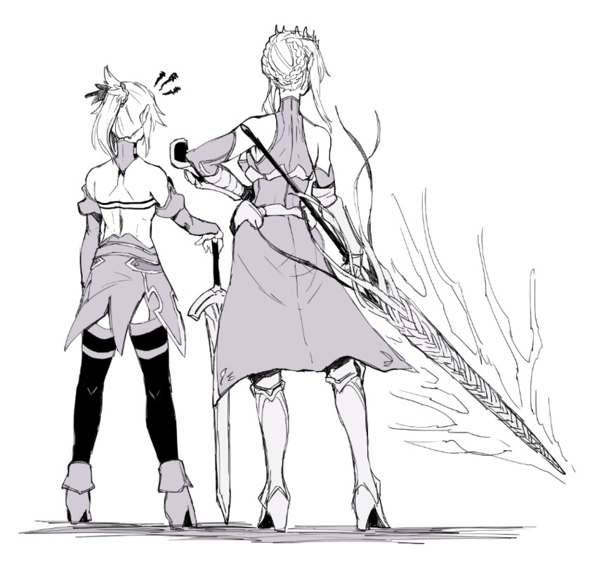 artoria pendragon and mordred (fate and 3 more) drawn by takatsuki_nato