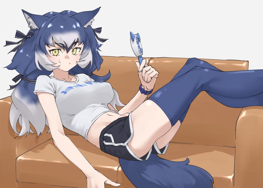 dire wolf (kemono friends and 1 more) drawn by tanabe_(fueisei)