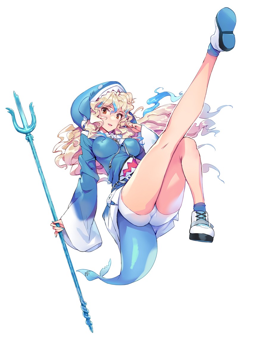 gawr gura and watatsuki no toyohime (touhou and 2 more) drawn by matsuda_(matsukichi)