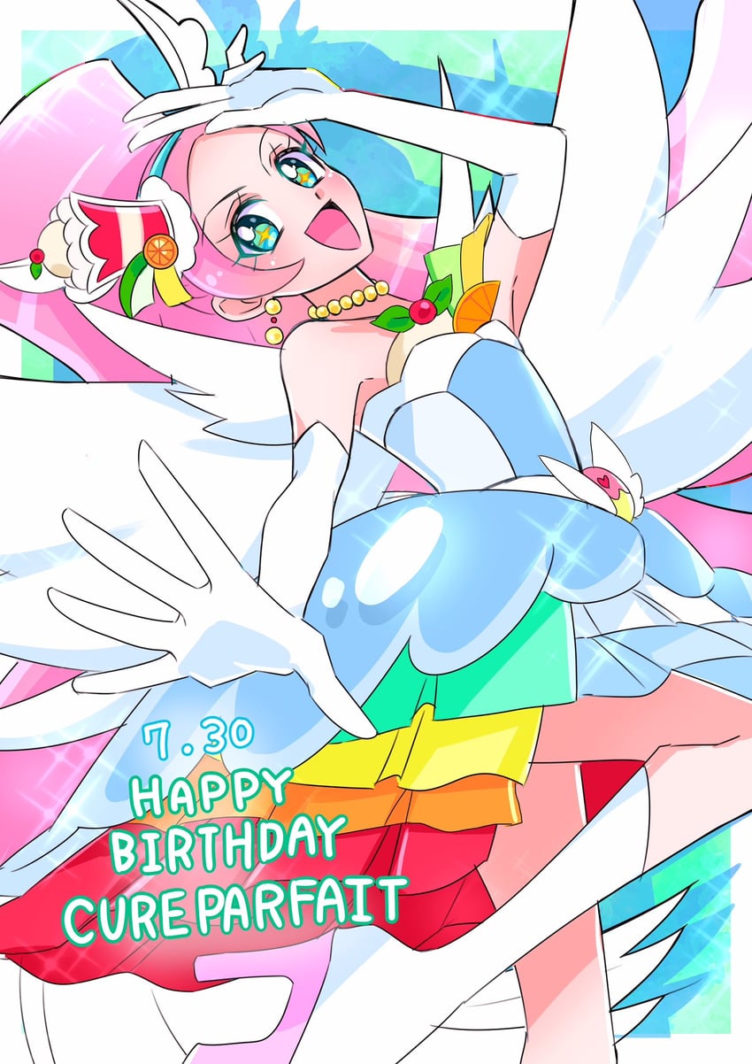 kirahoshi ciel and cure parfait (precure and 1 more) drawn by momo02634