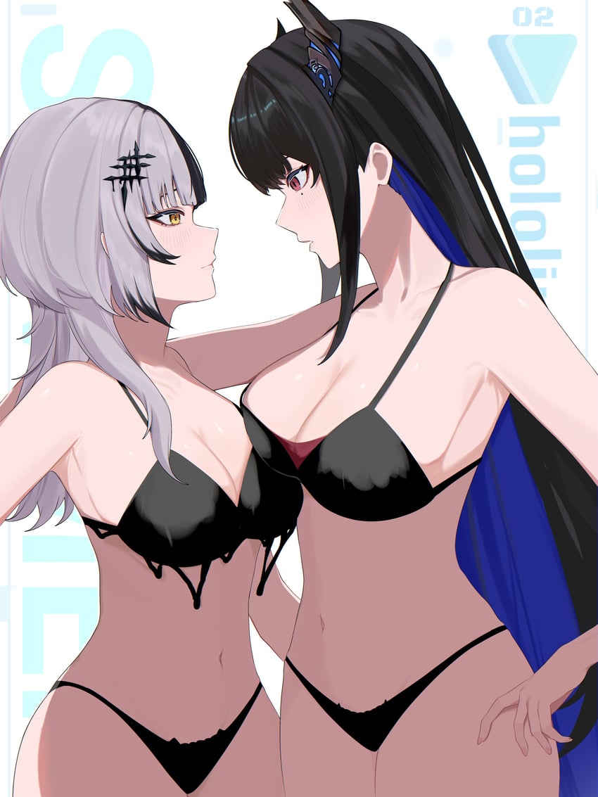 shiori novella and nerissa ravencroft (hololive and 1 more) drawn by ryuuki_(artist)