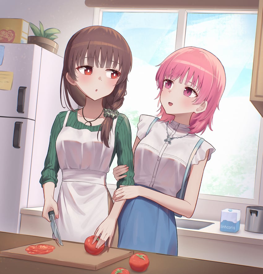 kusumoto asumi and ookura nanao (asumi-chan wa rezu fuuzoku ni kyoumi ga arimasu!) drawn by linhcoris