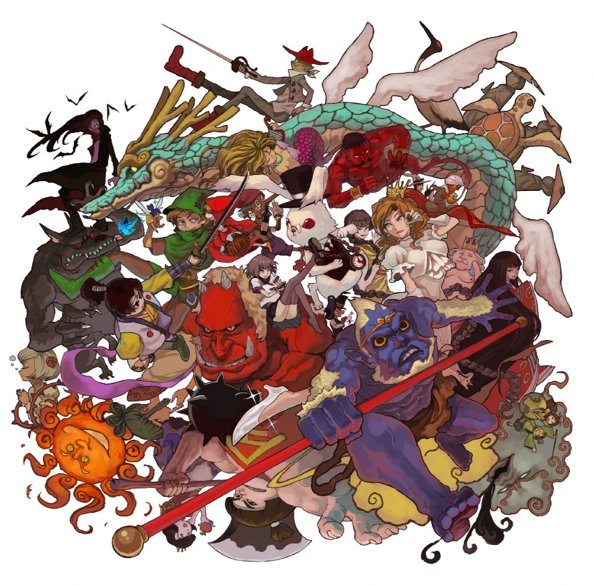 little red riding hood, white rabbit, big bad wolf, sun wukong, mad hatter, and 13 more (original and 14 more) drawn by lack