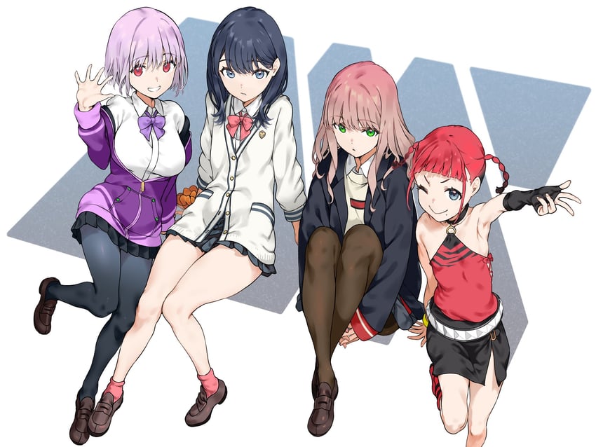 takarada rikka, shinjou akane, minami yume, and asukagawa chise (gridman universe and 2 more) drawn by haimura_kiyotaka