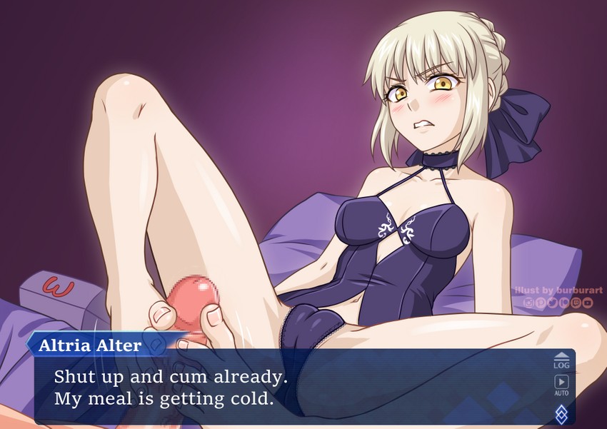 artoria pendragon and saber alter (fate and 1 more) drawn by burbur