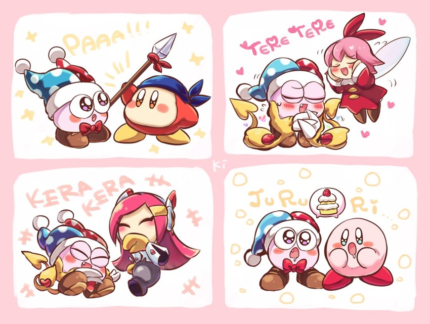 kirby, bandana waddle dee, marx, ribbon, and susie (kirby) drawn by hallons_kabo