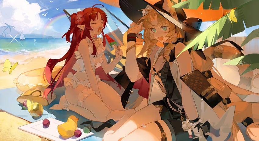swire, myrtle, and swire the elegant wit (arknights) drawn by jiao_qiang_bu_sha