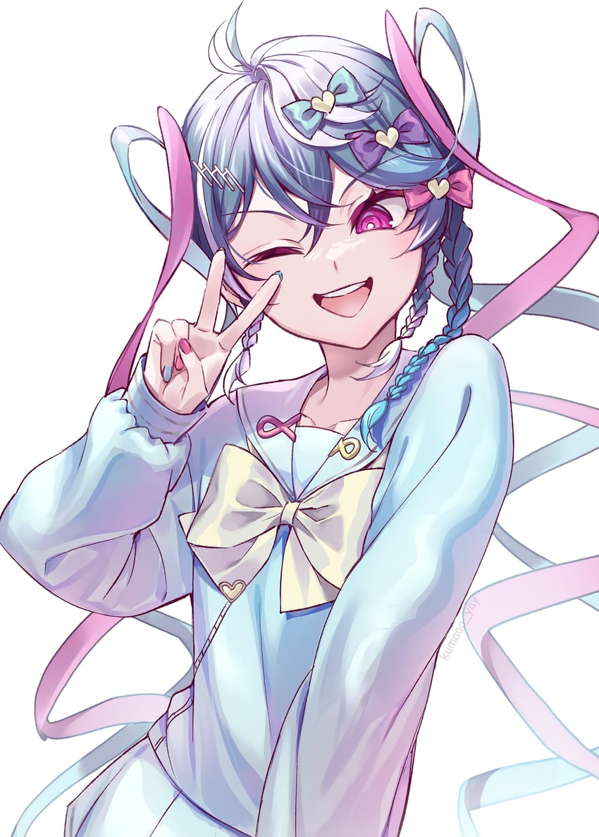 chouzetsusaikawa tenshi-chan and octavio (holostars and 2 more) drawn by kumaaa_yay