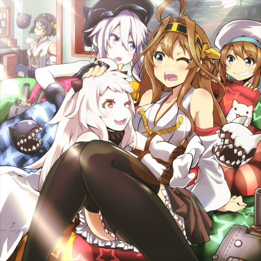 kongou, northern ocean princess, rensouhou-chan, kirishima, rensouhou-kun, and 4 more (kantai collection) drawn by tanashi_(mk2)