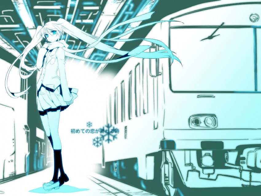 hatsune miku (vocaloid and 1 more) drawn by manle