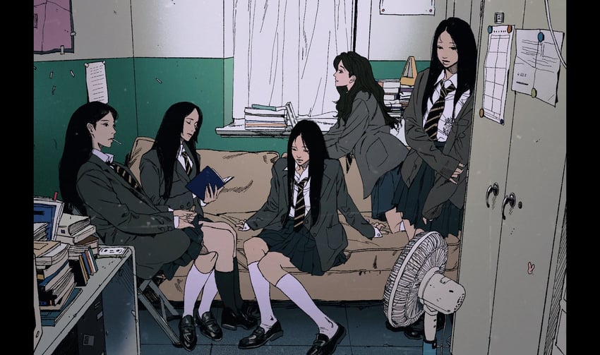 haerin, hanni, minji, hyein, and danielle (real life and 1 more) drawn by cbb_(tuucoo)