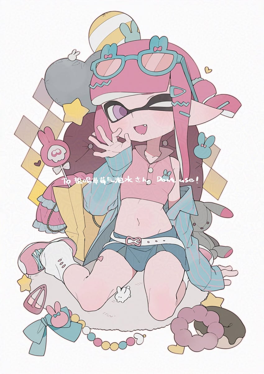 inkling player character and inkling girl (splatoon) drawn by gomi20021021