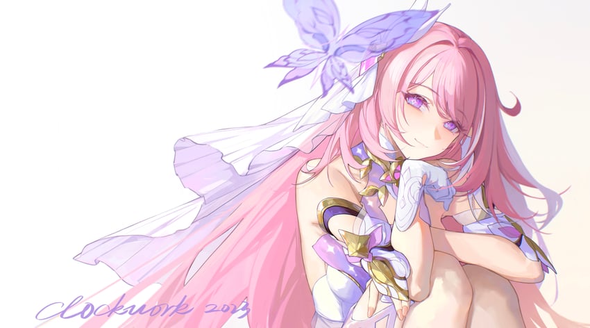 elysia (honkai and 1 more) drawn by tutou_jiang