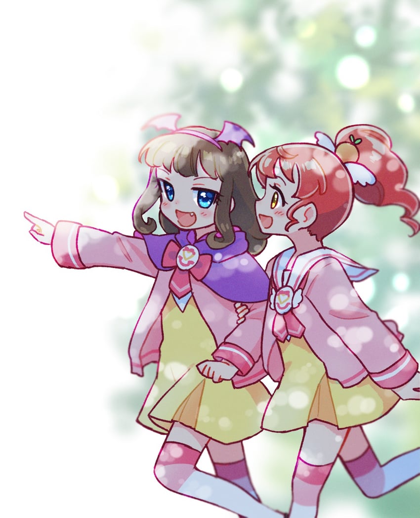 kurosu aroma and shiratama mikan (pretty series and 1 more) drawn by jinno_(jin_c_kkry)